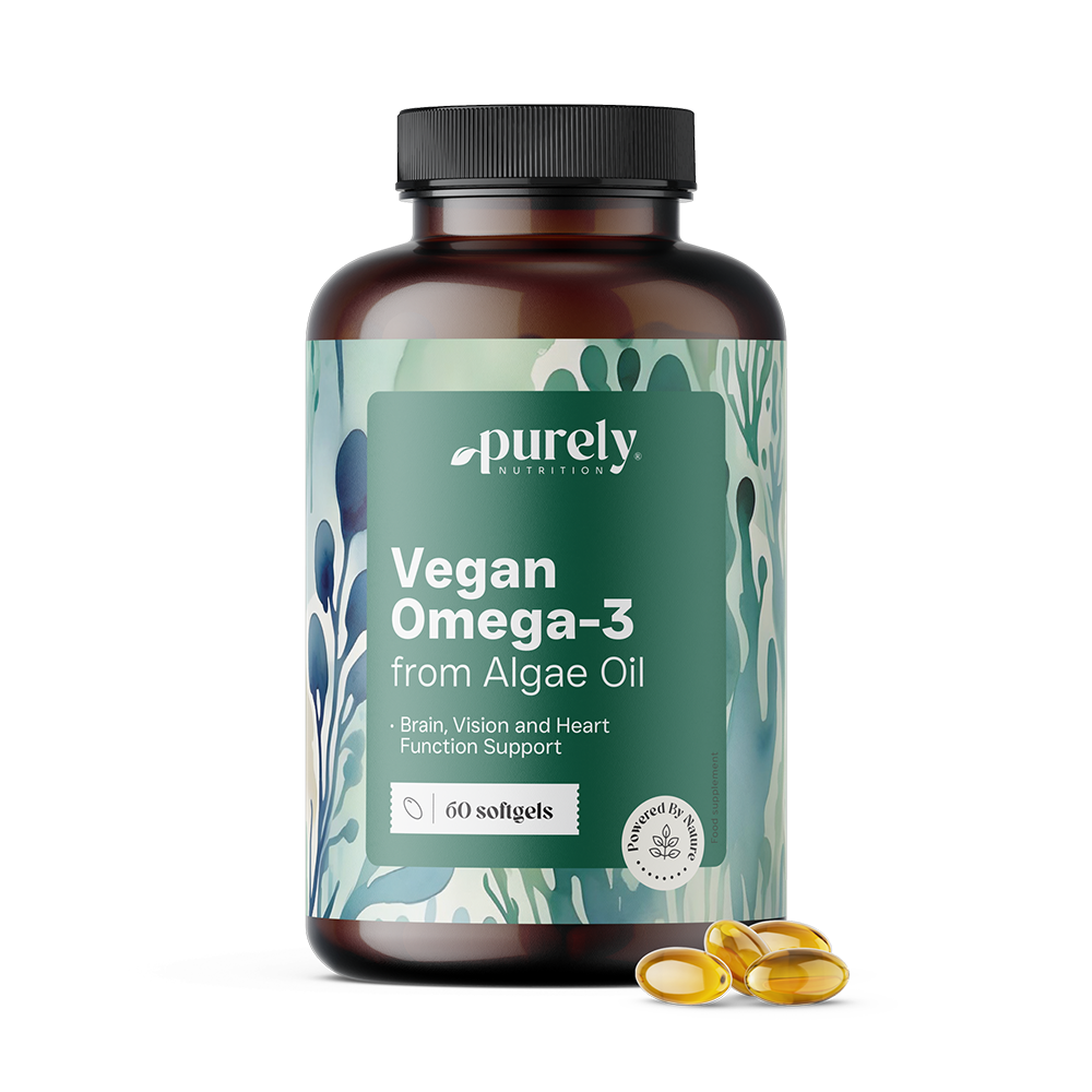 Oméga-3 végétalien 1000 mg - à base d'algues, 60 gélules molles