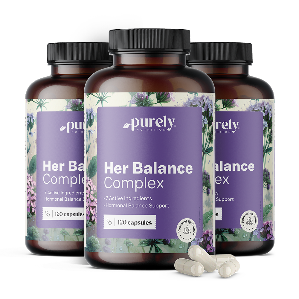Her Balance – complexe à l’igname sauvage, au trèfle rouge, à la valériane et aux vitamines